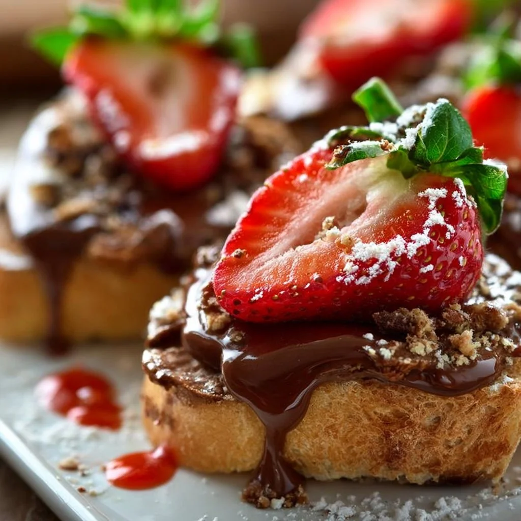 Chocolate Strawberry Bruschetta