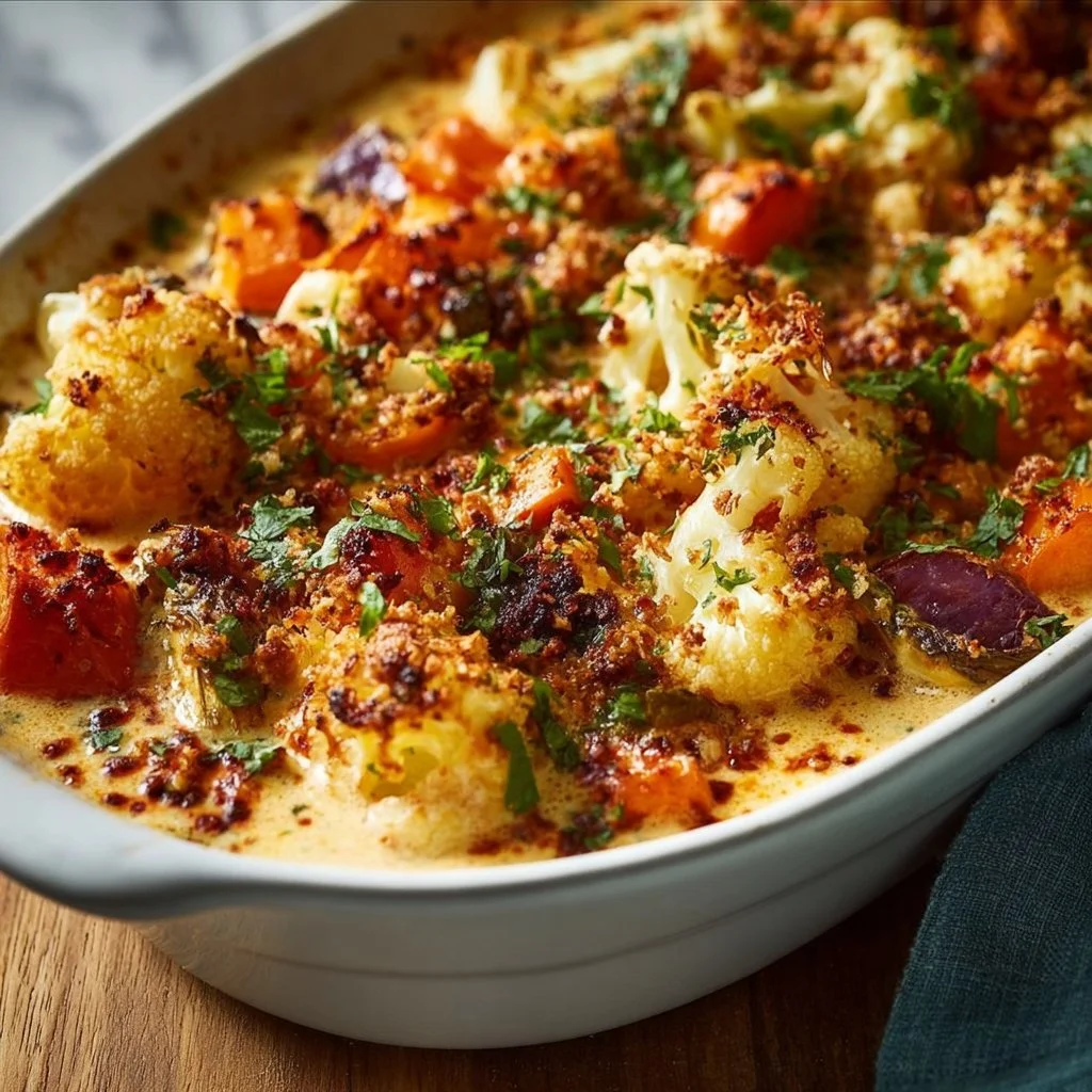 Creamy Marry Me Roasted Vegetable Bake