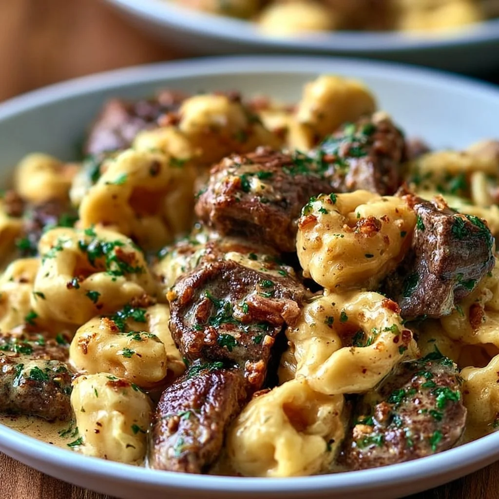 Creamy One Pot Cowboy Butter Steak and Tortellini Bites