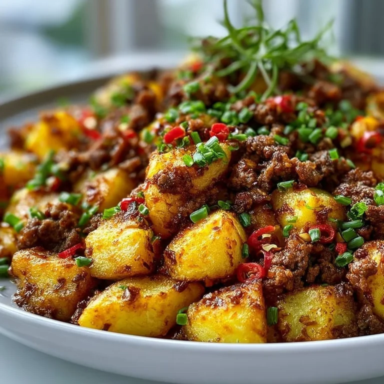 Crispy ground beef and potatoes served in a bowl