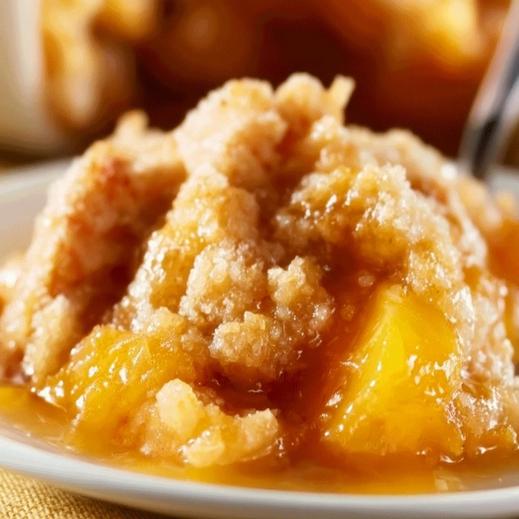 Crock Pot Peach Cobbler
