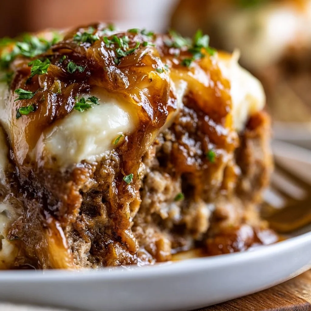Crockpot French Onion Meatloaf