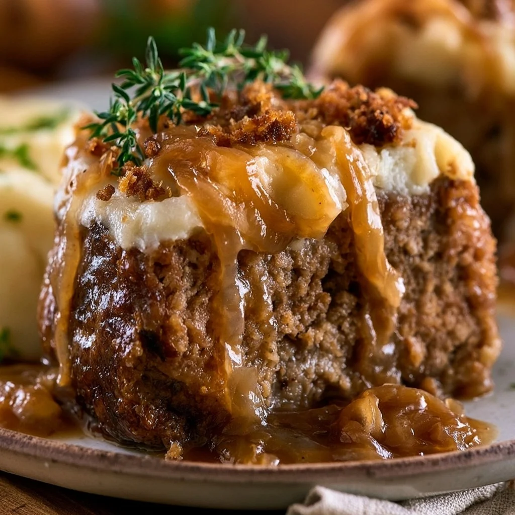 Crockpot French Onion Meatloaf