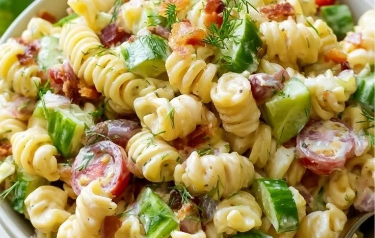 Dill Pickle Bacon Pasta Salad