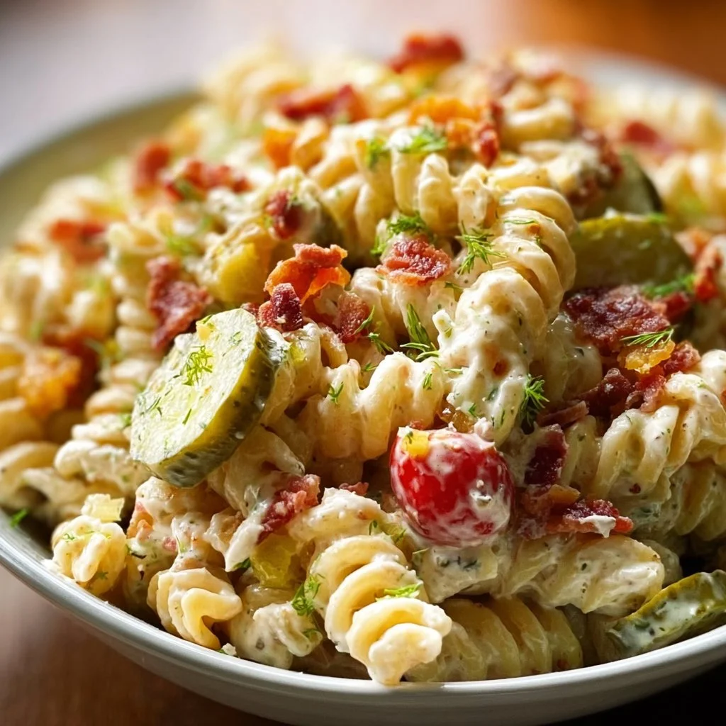 Dill Pickle Bacon Pasta Salad