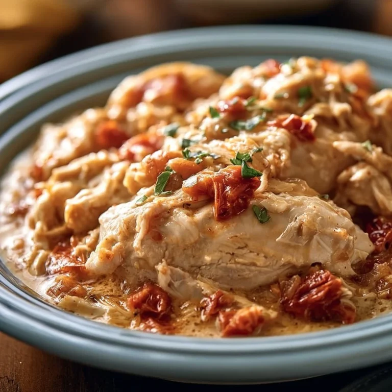 Delicious Dump and Go Crockpot Marry Me Chicken served on a plate