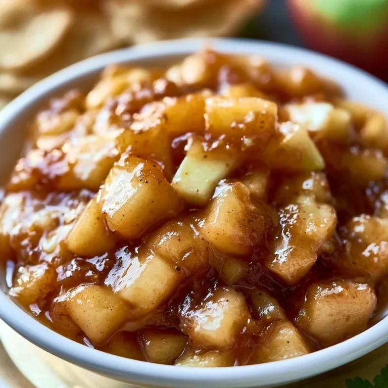 Bowl of easy apple pie salsa with fresh apples and spices