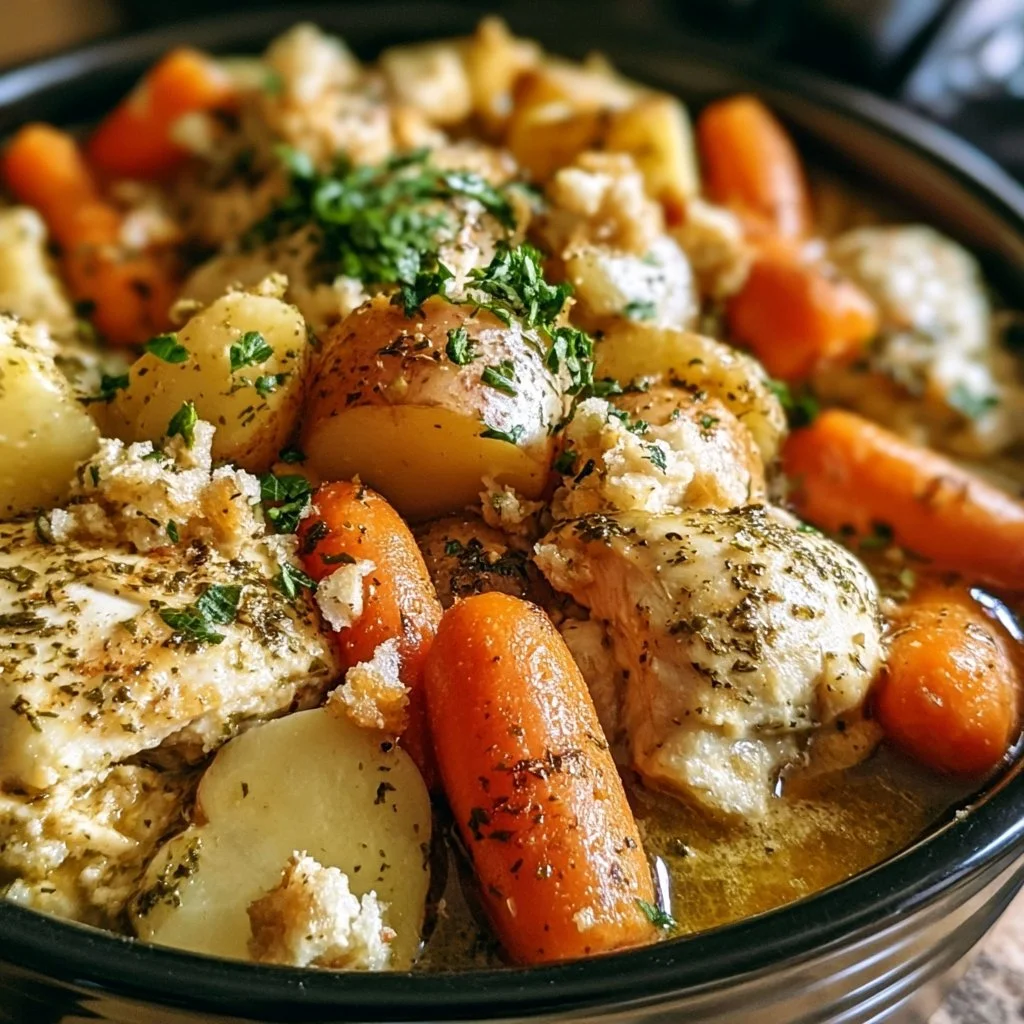 Easy Crockpot Garlic Herb Chicken & Veggies for Cozy Nights