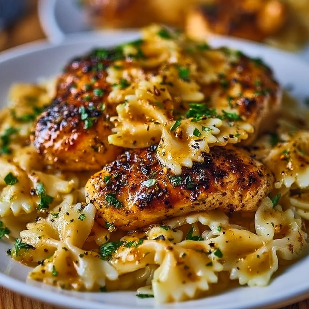 Easy Garlic Butter Chicken with Bowtie Pasta