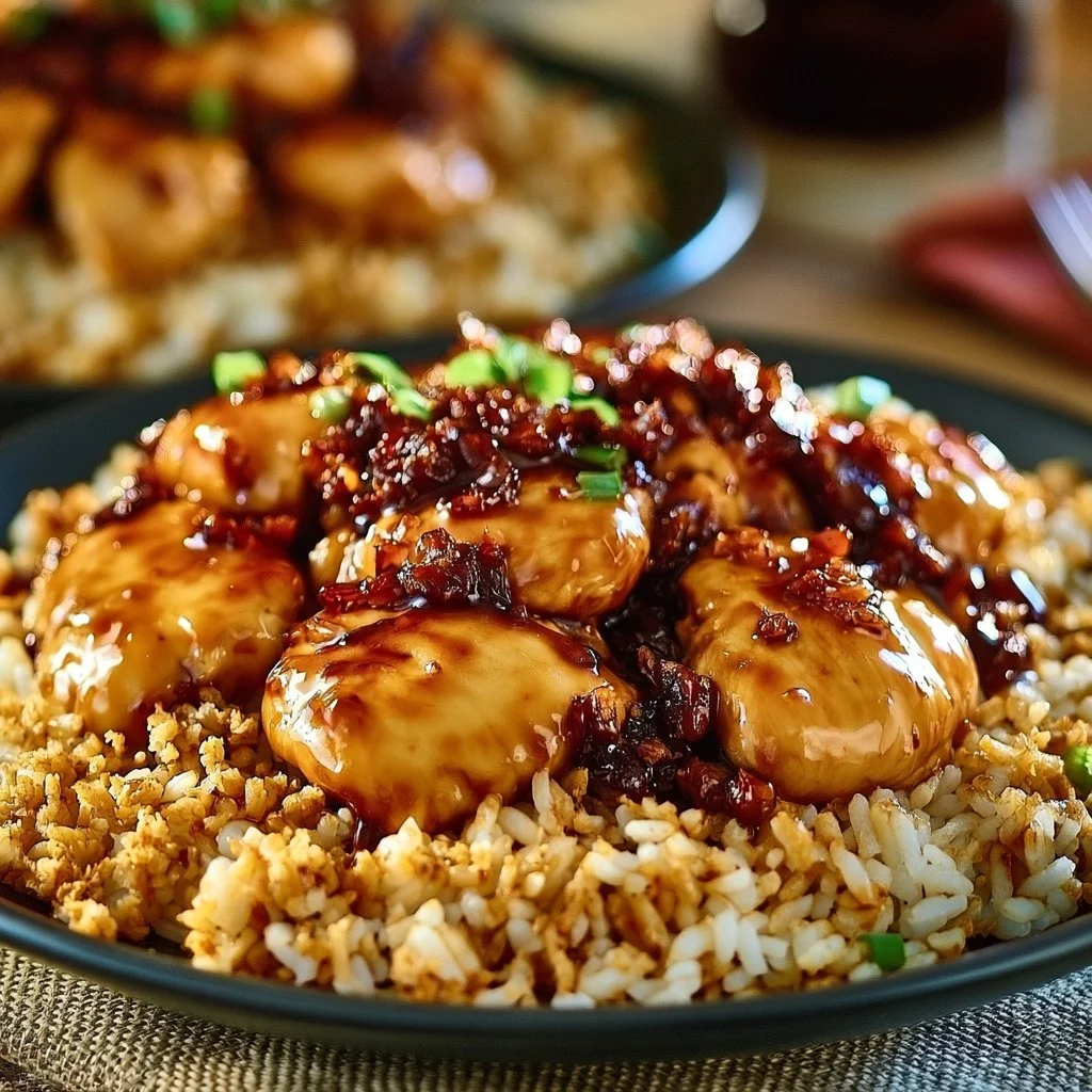 Easy Honey BBQ Chicken and Rice