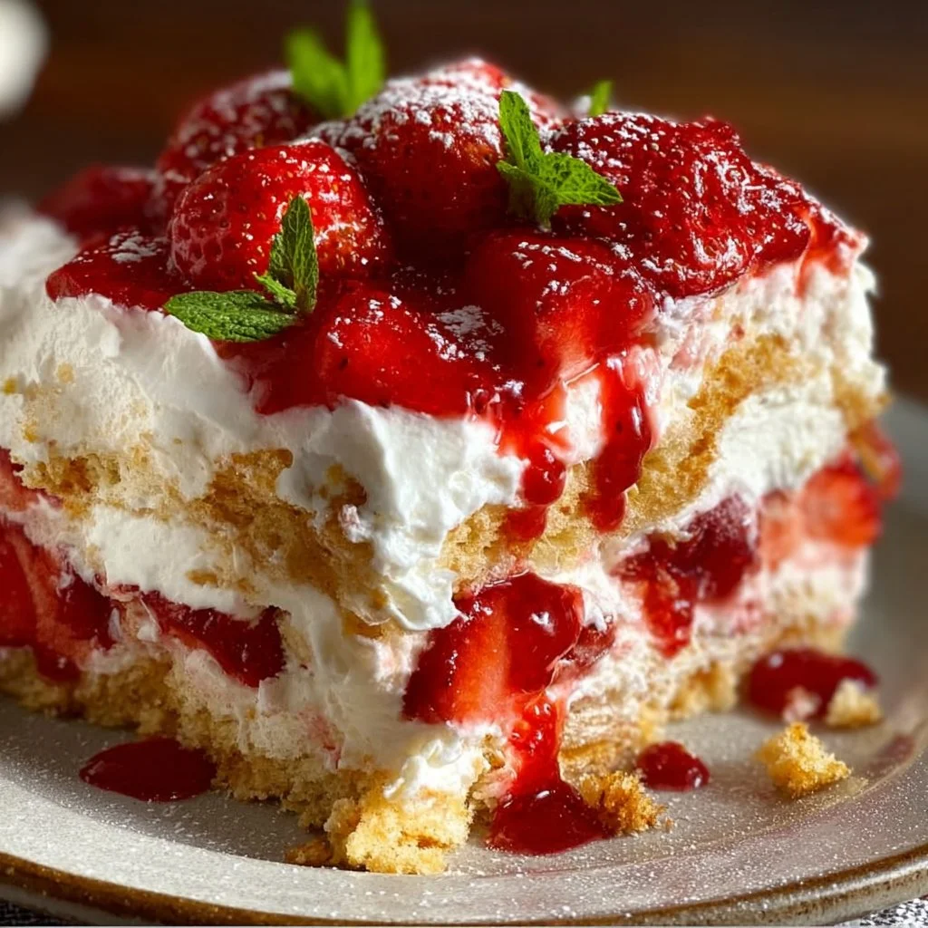 Easy No-Bake Strawberry Shortcake Icebox Cake