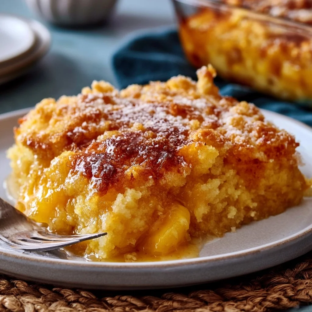 Easy Peach Cobbler Dump Cake Recipe