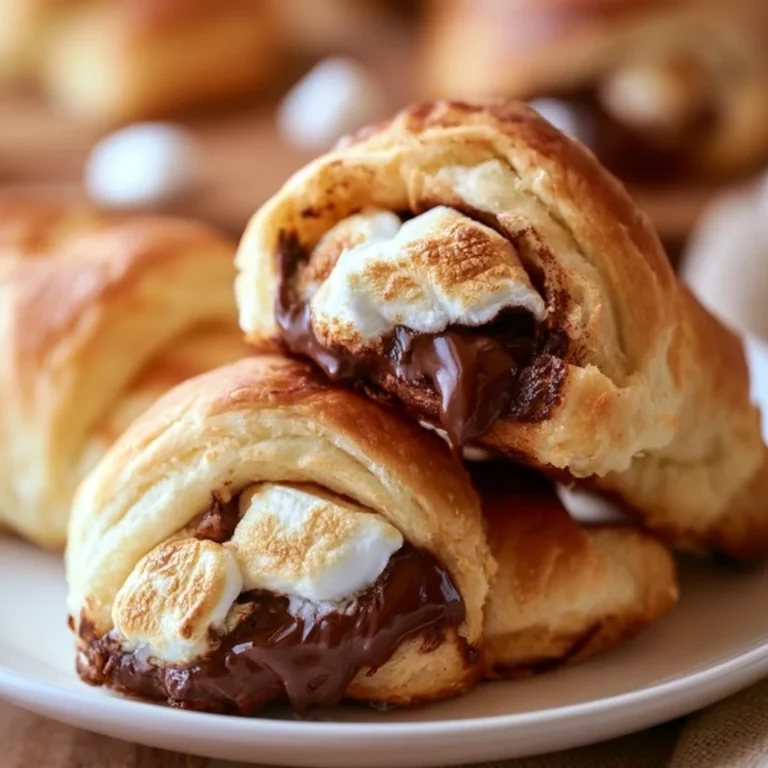 Delicious S'mores Crescent Rolls with melted chocolate and marshmallows