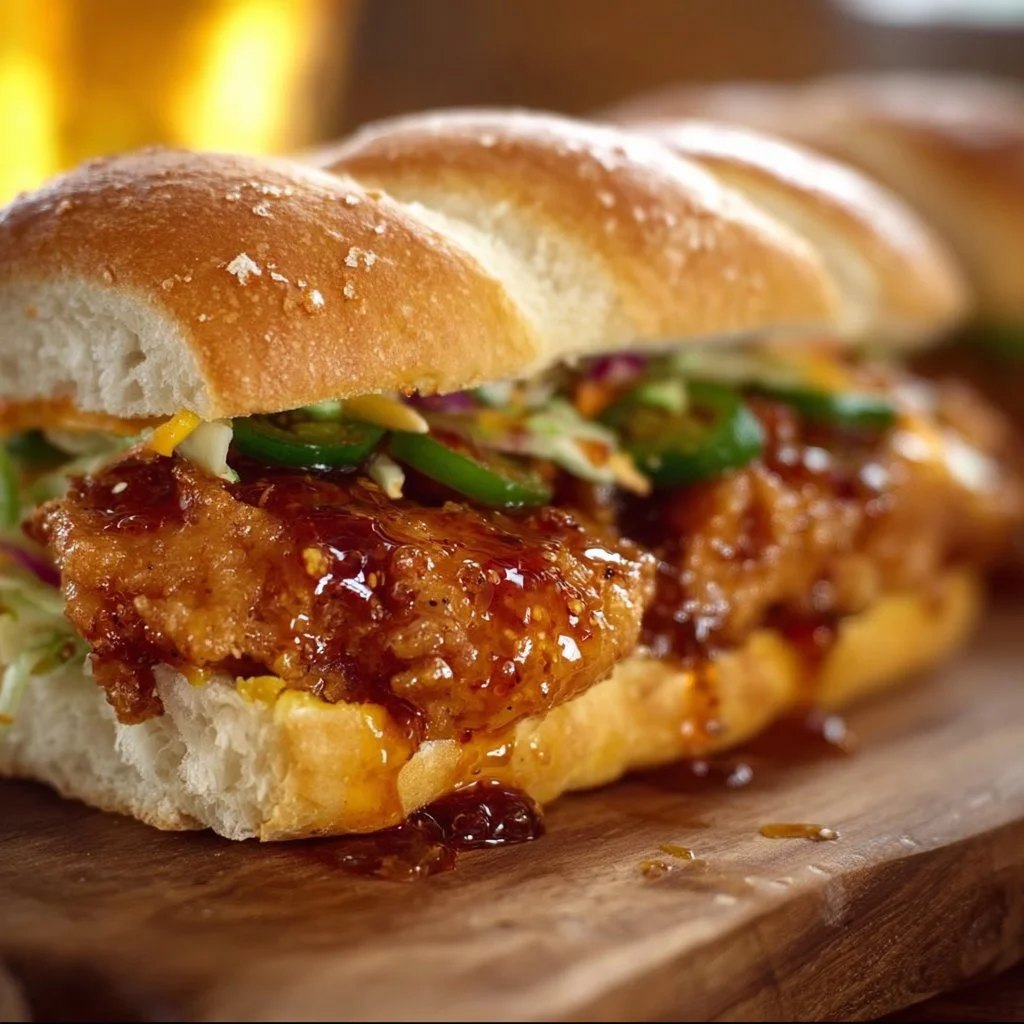 Easy Spicy Honey Garlic Chicken Sandwich