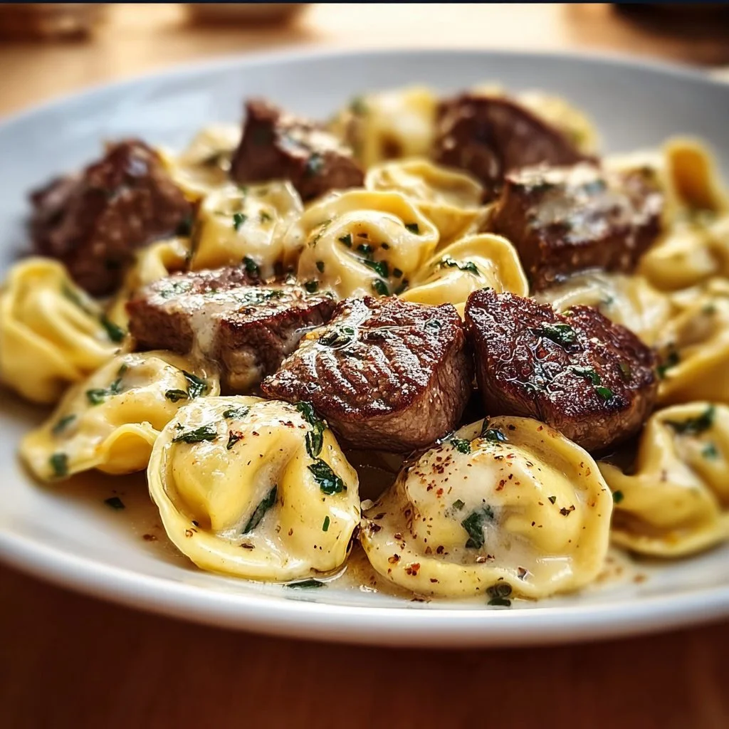 Garlic Butter Steak Tortellini