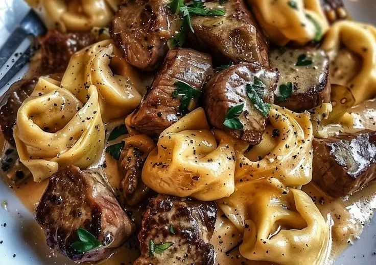 Garlic Butter Steak Tortellini