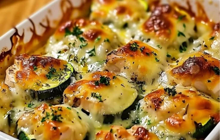 Garlic Chicken Zucchini Bake