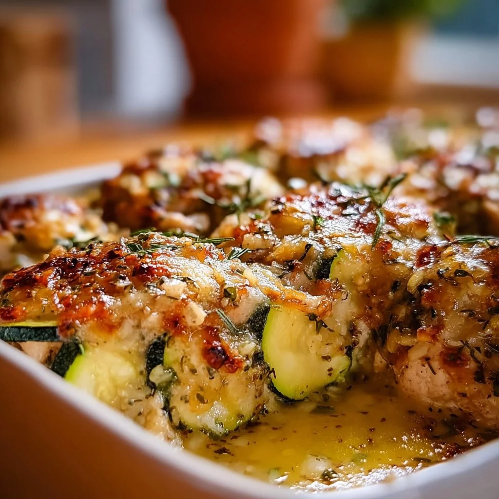 Garlic Chicken Zucchini Bake