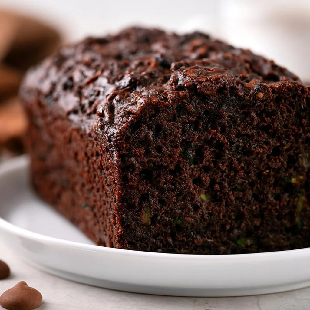 Moist gluten-free chocolate zucchini bread recipe with rich chocolate flavor