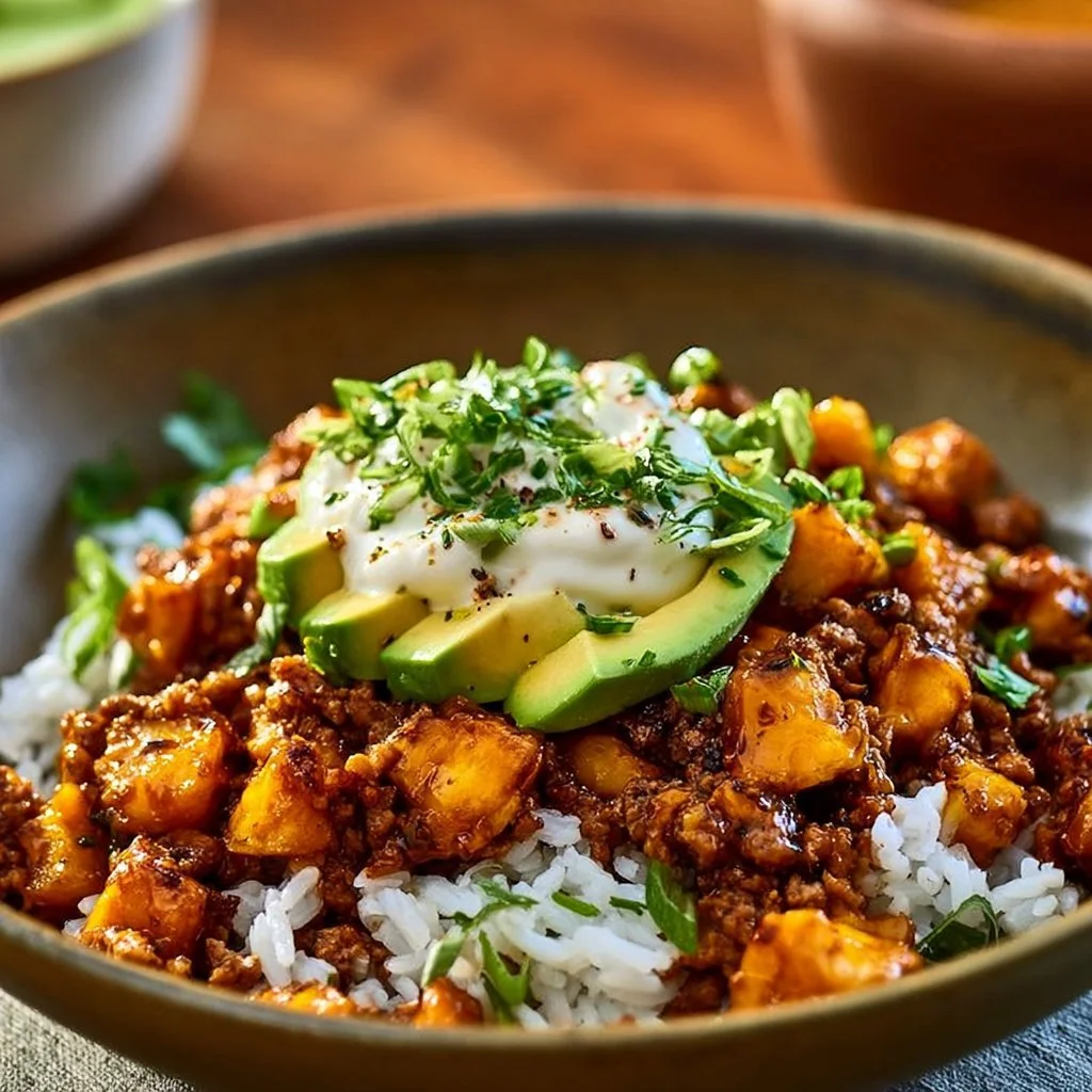 Ground Beef Hot Honey Bowl with vibrant toppings and a perfect blend of flavors