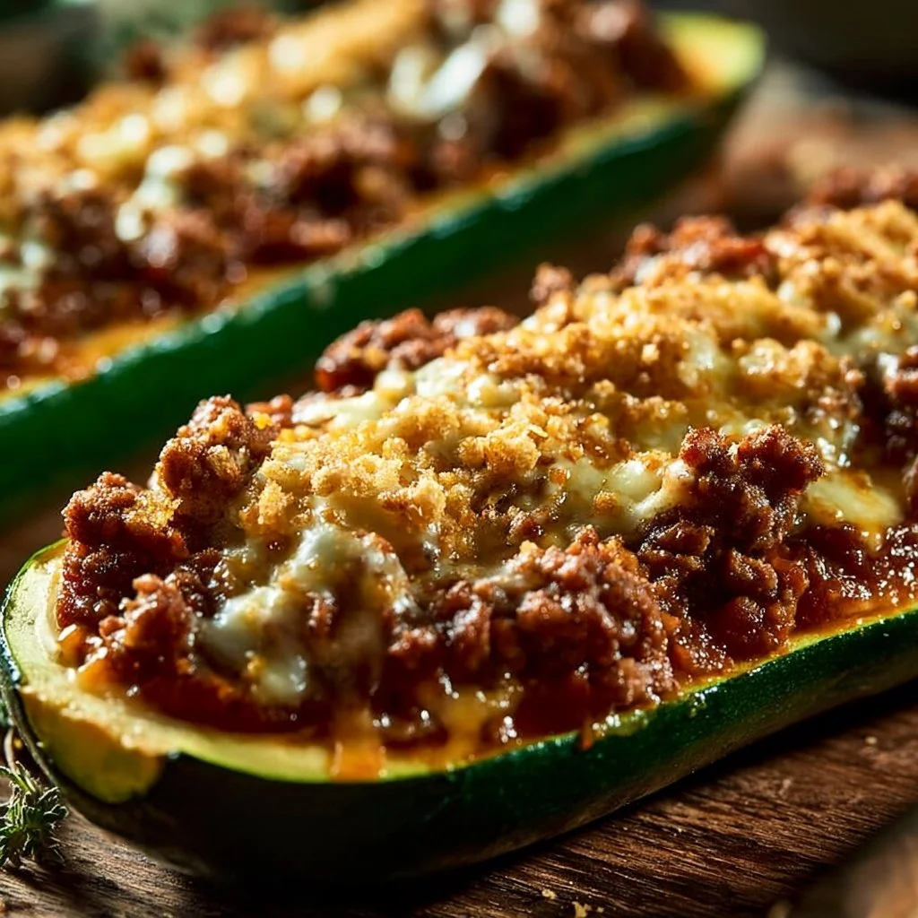 Ground Beef Zucchini Boats