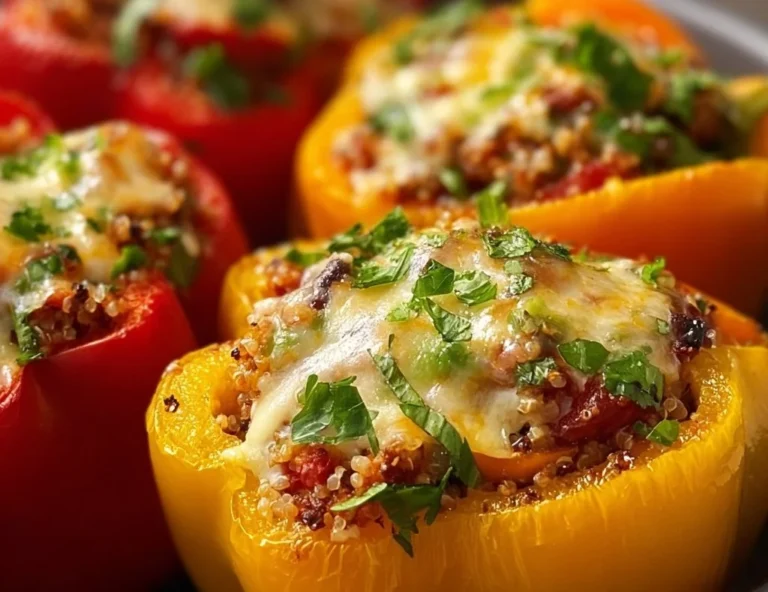 High-protein stuffed bell peppers filled with healthy ingredients
