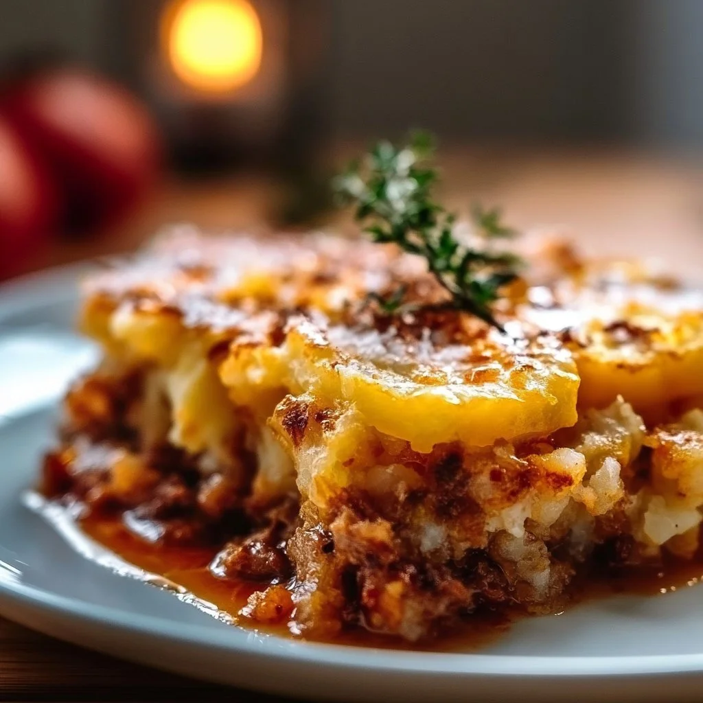 Delicious Hobo Casserole dish with meats and vegetables baked together.