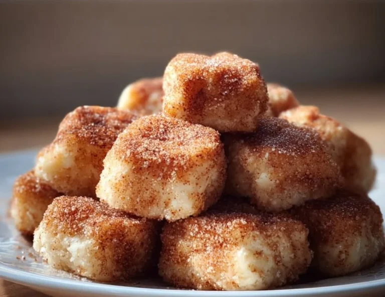 Delicious cinnamon sugar biscuit bites on a plate, perfect for a sweet treat