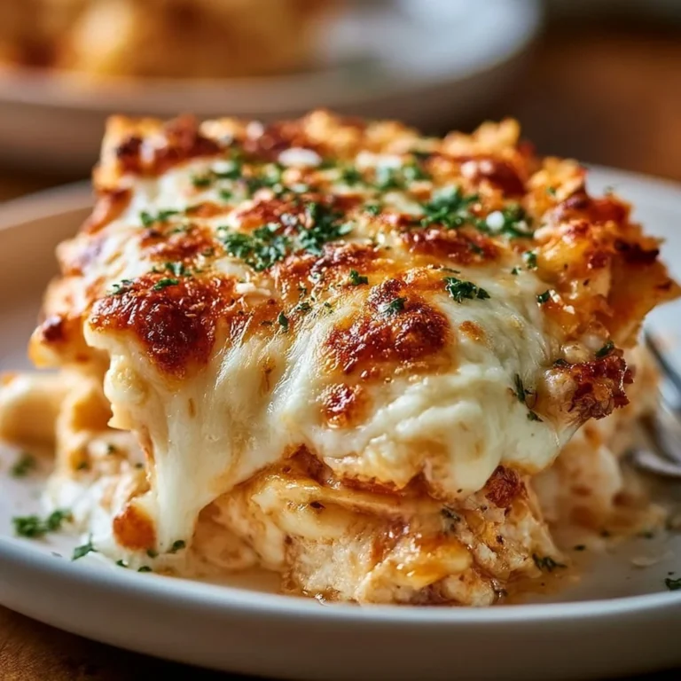 Cheesy high protein chicken parmesan casserole baked to perfection