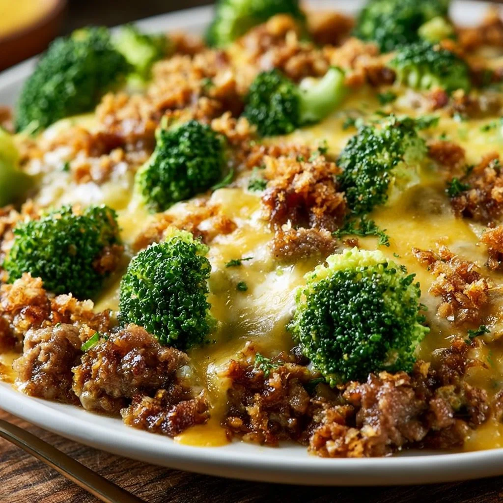 Keto Hamburger Broccoli Skillet