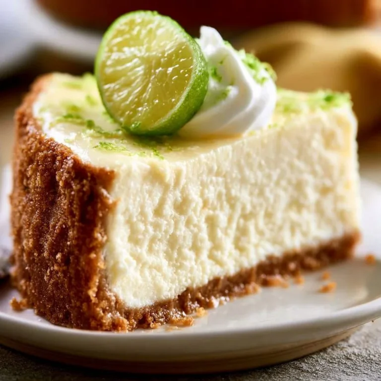 Delicious Key Lime Pie Cheesecake with a creamy, zesty filling