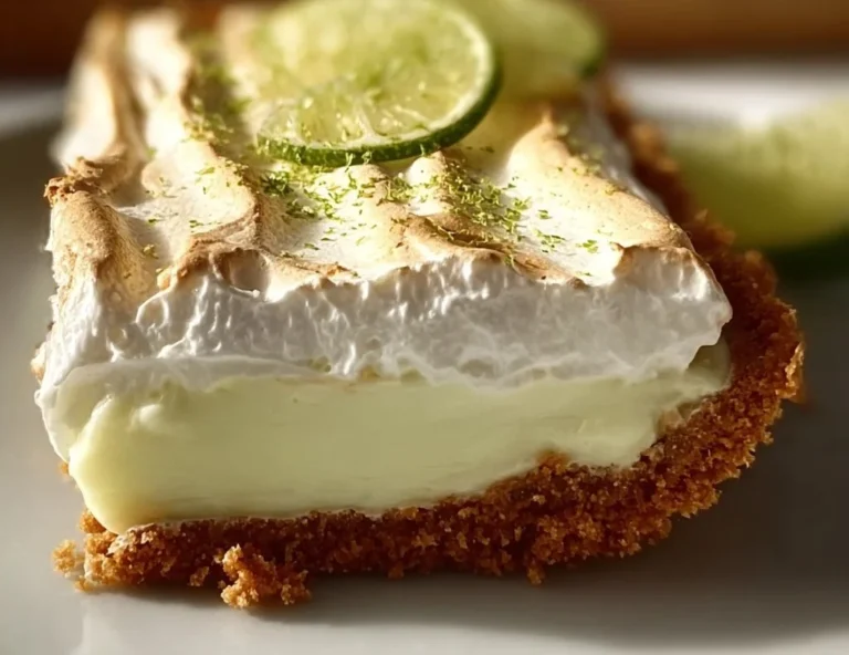 Slice of Key Lime Pie Lush dessert topped with whipped cream and lime zest.