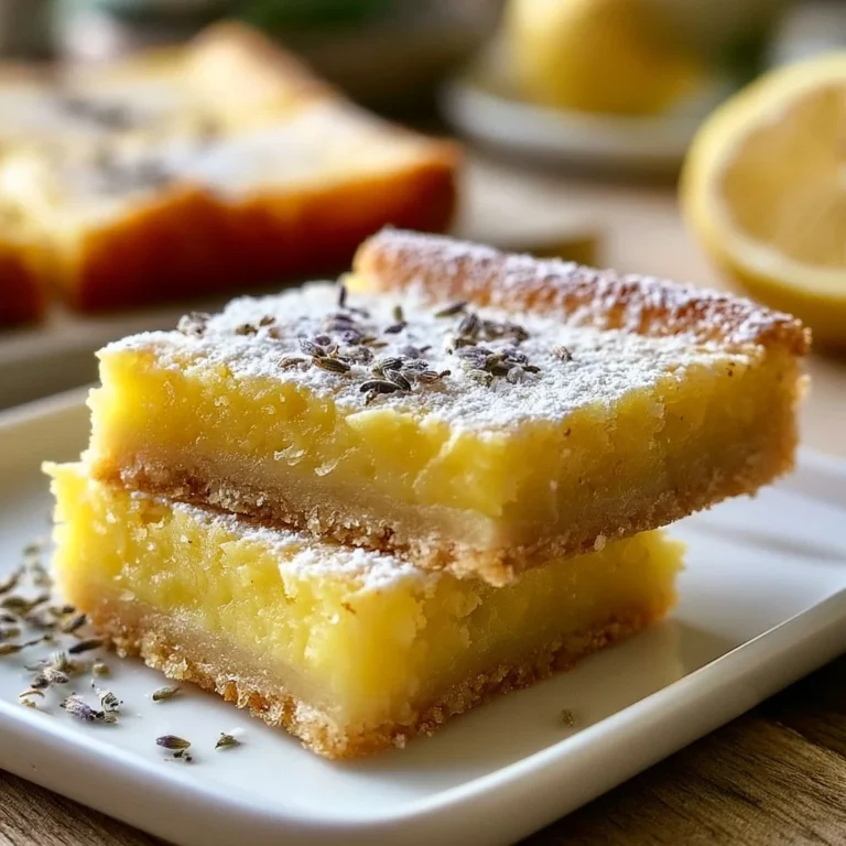 Lavender lemon bars with a refreshing, zesty flavor and floral aroma.