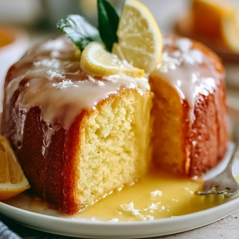 Moist and delicious lemon cake topped with zesty lemon icing.