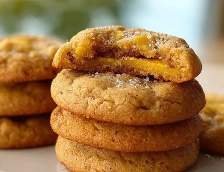 Delicious mango cookies freshly baked with a chewy texture and tropical flavor.