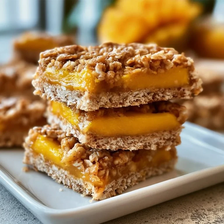 Healthy Mango Oatmeal Bars made with fresh mango and oats