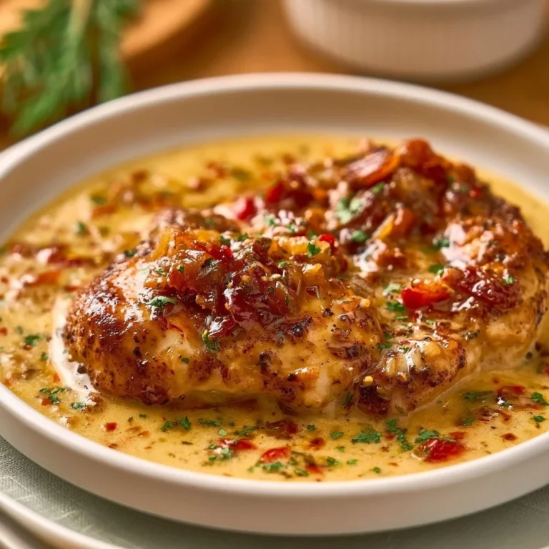 Delicious Marry Me Chicken served with herbs and a creamy sauce