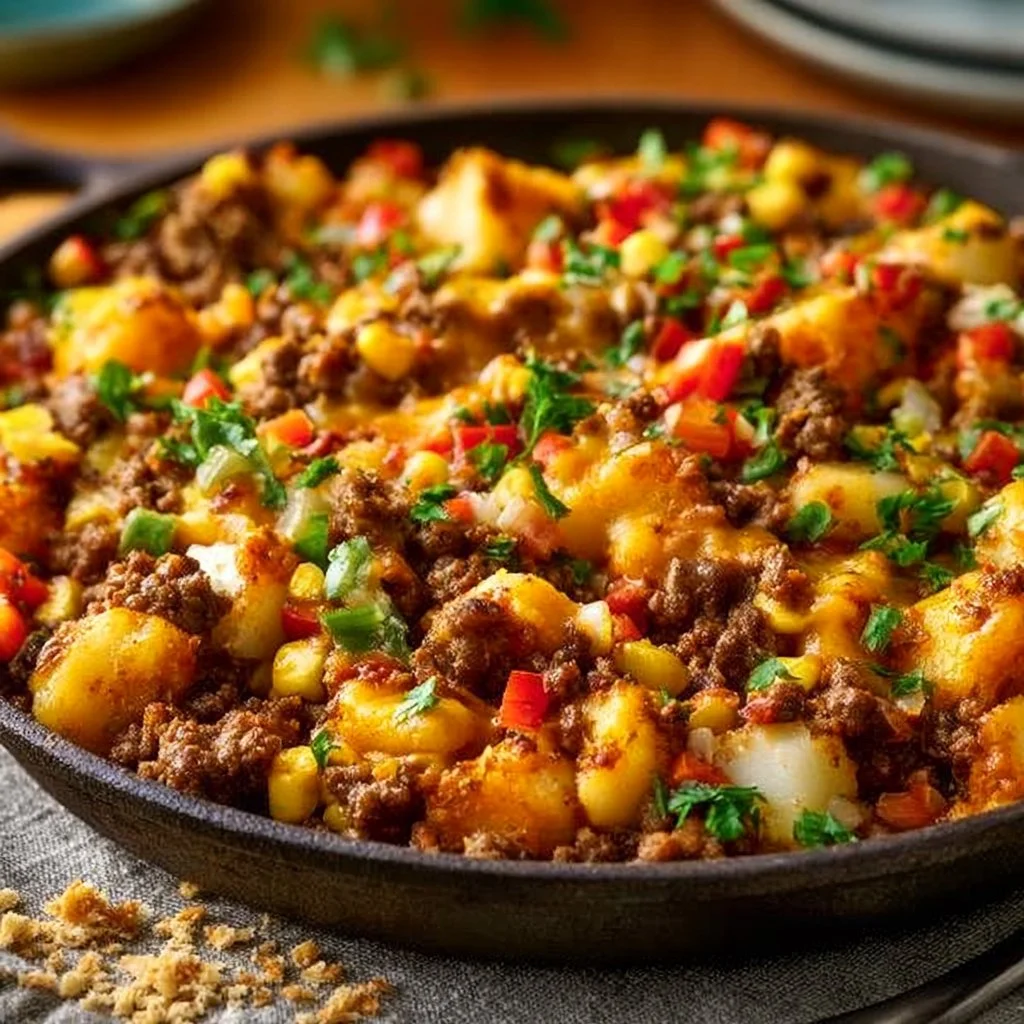 Mexican Ground Beef and Potato Skillet