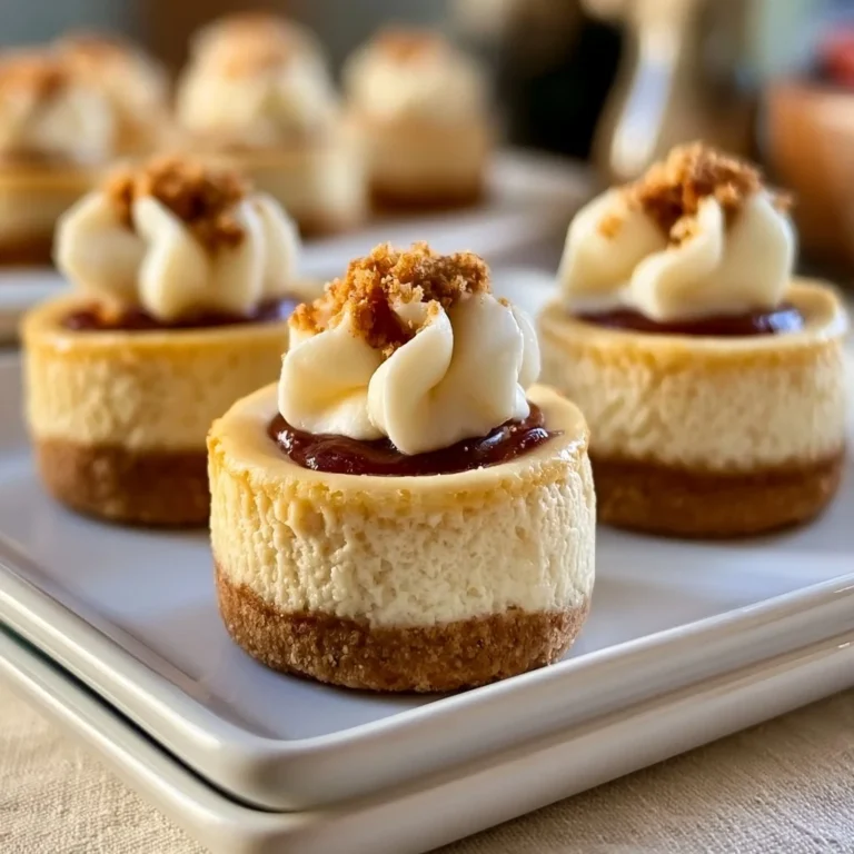 Delicious mini cheesecakes topped with fresh fruit and cream.