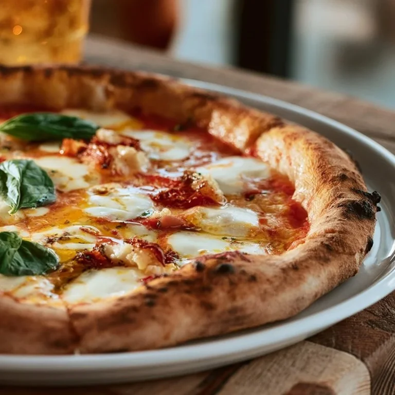 Delicious Neapolitan pizza topped with fresh ingredients and a golden crust