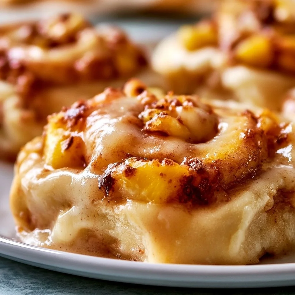 Peach Cobbler Cinnamon Rolls