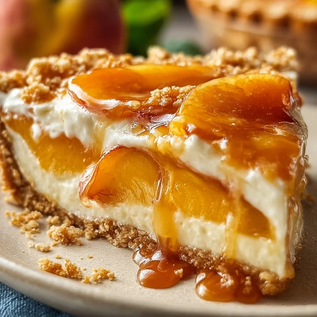 Peaches and Cream Pretzel Pie