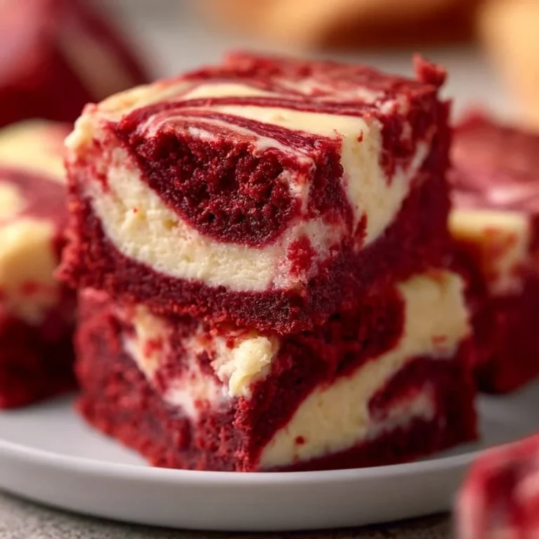 Delicious Red Velvet Cheesecake Brownies with a creamy cheesecake layer
