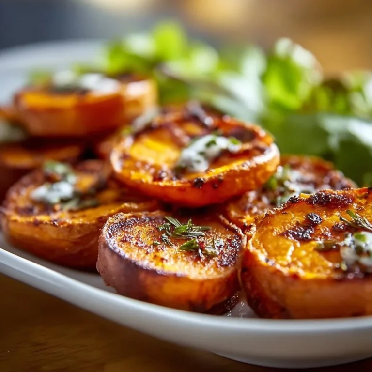 Healthy roasted sweet potato rounds on a plate for a nutritious meal.