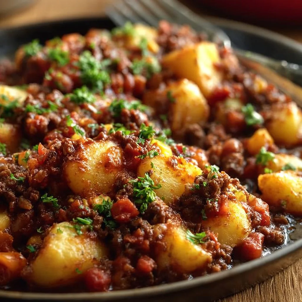 Skillet Ground Beef and Potatoes Dinner