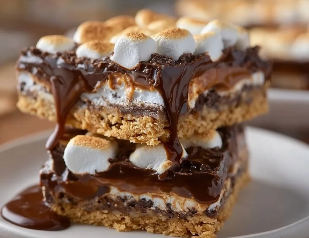 Delicious homemade S'mores Bars with chocolate, marshmallows, and graham crackers