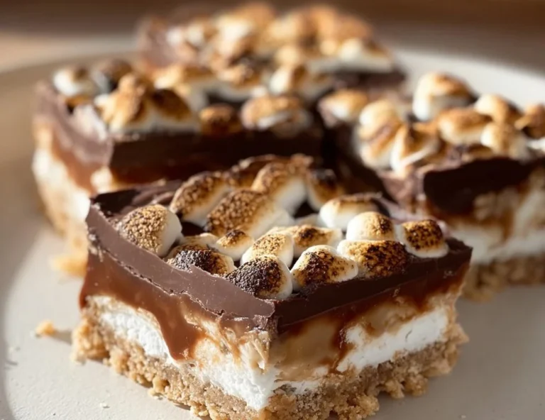 Delicious S'mores Bars with chocolate, marshmallows, and graham crackers