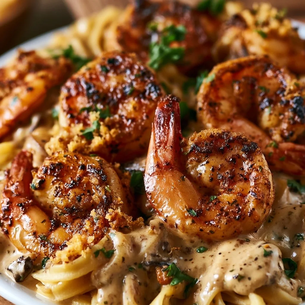 Spicy Blackened Shrimp Stroganoff