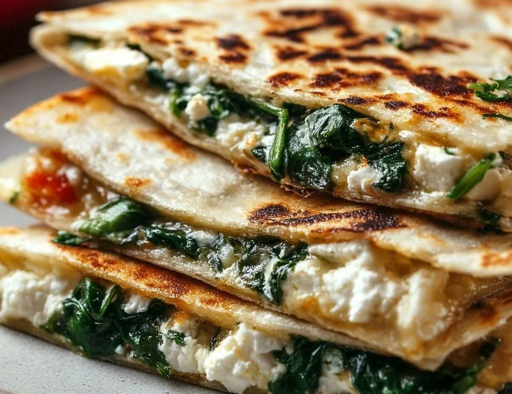 Spinach and Feta Quesadillas