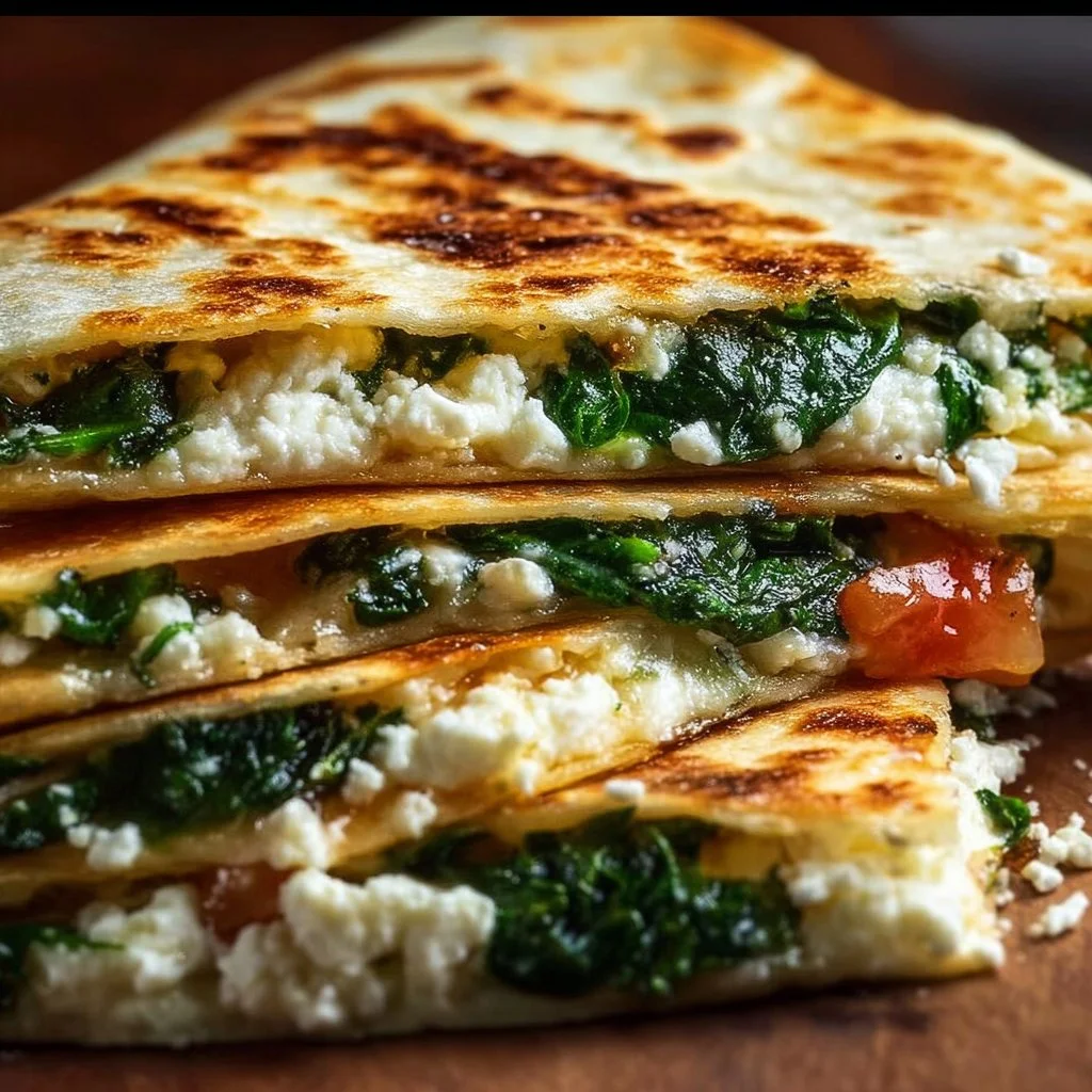 Spinach and Feta Quesadillas